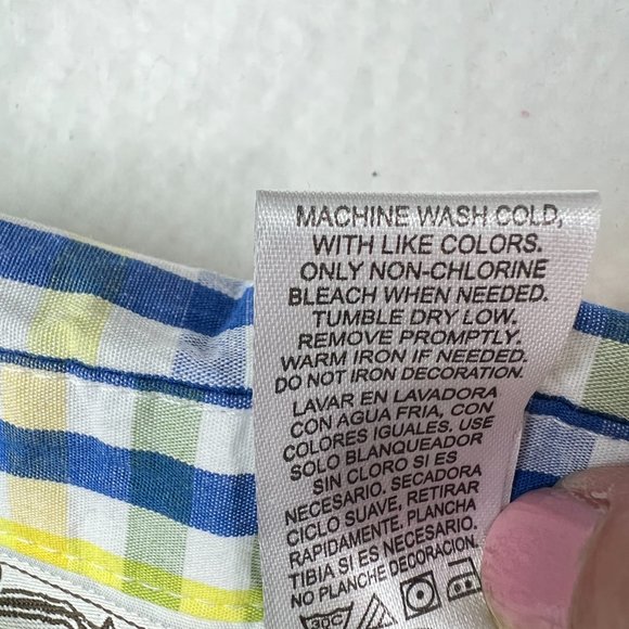 Little Rebels Toddler Plaid Shirt Sz 3T Tropical Ocean Shark Patrol - Picture 4 of 4